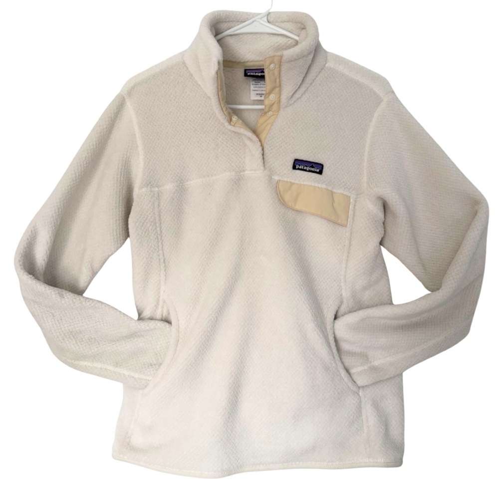 Patagonia Cream Snap-T Fleece Pullover | Cozy Neutral Sherpa | Women’s M
